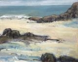 Rocky Shore by judith cockram, Painting, Oil on Board