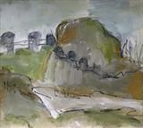 The Ups and Downs of a Coastal Path by judith cockram, Painting, Mixed Media
