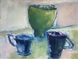 Three  Vessels by judith cockram, Painting, Mixed Media