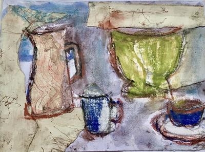 A Motley Crew by judith cockram, Painting, Mixed Media