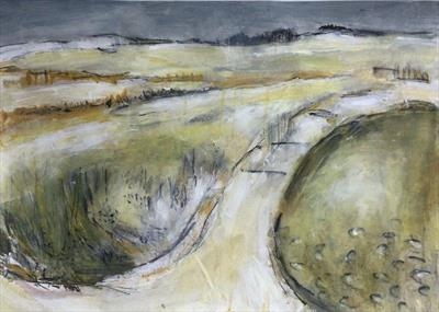 Cobble Curve by judith cockram, Painting, Mixed Media on paper