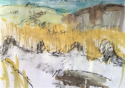 River and Reeds by judith cockram, Drawing
