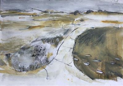 Tread Softly by judith cockram, Painting, Mixed Media on paper
